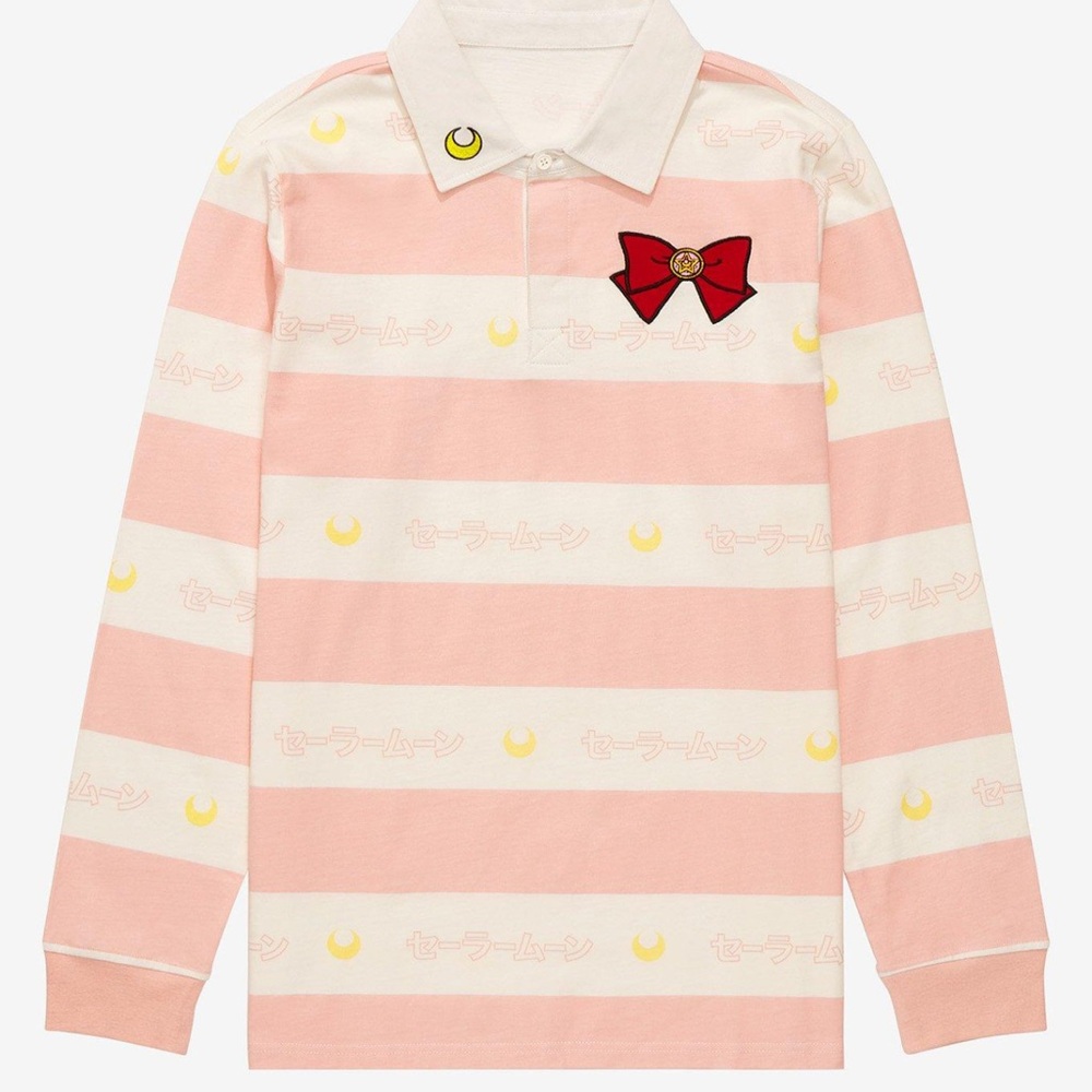 Pretty Guardian Sailor Moon Sailor Moon's Bow Long Sleeve Polo Shirt